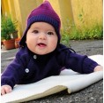 Geringelte Babymütze aus reiner Bio-Merinowolle | Reiff Strickwaren