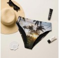 Mix & Match High Waist Bikinihose mit Palmen Print aus rPET » earlyfish