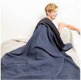 Lodendecke blau/schwarz Größe XL 100% flauschige Schurwolle » nahtur-design