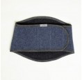Rückenwärmer aus 100% Schurwolle Flauschloden, Blau/Schwarz » nahtur-design