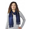 Premium 100% Baby Alpaka Schal Moskau, Uni, One Size, Unisex Schal, Dunkelblau