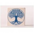 Travertin-Untersetzer - Lebensbaum Hellblau » Living Designs
