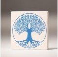 Travertin-Untersetzer Set Lebensbaum hellblau » Living Designs