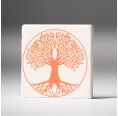 Lebensbaum Travertin Untersetzer – Orange » Living Designs