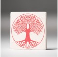 Lebensbaum Travertin Untersetzer - Rot » Living Designs