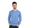 Klassischer Alpaka Pullover für Herren, azurblau| AlpacaOne
