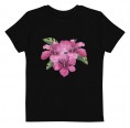 Pink Flower Print T-Shirts Bio-Baumwolle, schwarz » earlyfish