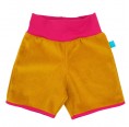Gelbe Bio-Nicki Shorts mit Kontrastbund Pink » bingabonga