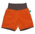 Zweifarbige Bio-Nicki Shorts mit Kontrastbund Orange/Nougat » bingabonga