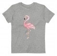 Hellgraues Bio T-Shirt für Mädchen mit Flamingo Print » earlyfish