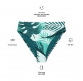 Recycelte High Waist Bikinihose mit Monstera Print & UV-Schutz 50+ » earlyfish