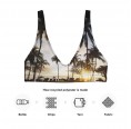 Bikini-Oberteil mit Palmen Print aus Recycling-Polyester » earlyfish