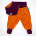 Bicolour Baby Outfit Set Hose & Wendehalstuch Bio-Nicki Orange/Aubergine » bingabonga