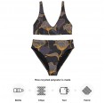High Waist Bikini Tropical Black aus rPET » earlyfish