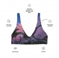 Recyceltes, gepolstertes Bikini-Oberteil mit Print Pink Sundown & LSF 50+ » earlyfish