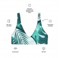 Recyceltes, gepolstertes Bikini-Oberteil mit Monstera Print & UV-Schutz 50+ » earlyfish