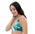 earlyfish - Recyceltes, gepolstertes Bikini-Oberteil für Damen mit Monstera Print