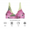 Bikini-Oberteil mit Print Tropical Flower pink/grün aus Recycling-Polyester » earlyfish
