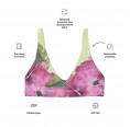 Recyceltes, gepolstertes Bikini-Oberteil mit Print Tropical Flower pink/grün & LSF 50+ » earlyfish