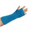Blaue fingerlose Alpaka Handstulpen mit Daumenloch | AlpacaOne