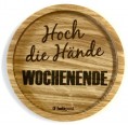 Eichenholz-Untersetzer Hoch die Hände, WOCHENENDE » holzpost 