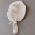 Elefantenkopf Weiß aus Pappmaché » Blumenfisch