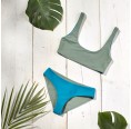 ECONYL® Wende Bikini Top Khaki/Blau » earlyfish