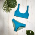 earlyfish Wende Bikini Top Khaki/Blau ECONYL®