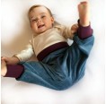 Baby Bio-Nicki Gemütlichkeitshose Hellblau/Aubergine | bingabonga