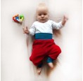 Baby Bio-Nicki Gemütlichkeitshose Rot/Petrol | bingabonga
