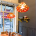 noThrow Design Bloom Blütenartiger Lampenschirm aus Wollfilz Orange