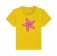 Gelbes Baby Bio-T-Shirt mit Seestern-Print » earlyfish