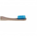 ecobamboo Zahnbürste mit Bambusgriff, blaue Borsten mittelhart