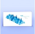 eco cards Weihnachtskarte hellblaue grafische Weihnachtsbäumchen