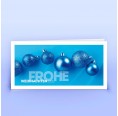 eco cards Öko Weihnachtskarte blaue Weihnachtskugeln