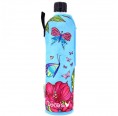 Dora's Trinkflasche mit Schmetterling Neoprenbezug Blau