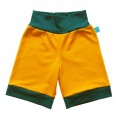 Bio Jersey Shorts für Kinder gelb/smaragd| bingabonga