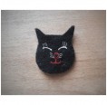 Schwarze Katze Aufnäher aus Öko Wollfilz kbT | Ulalü