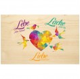 Lebe - Lache - Liebe Holzkarte - PEFC Buchenholz | Biodora