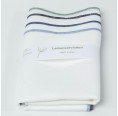 Leinenservietten 4er Set Weiß, Rand Blautöne » nahtur-design