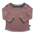 Kinder Langarm-Shirt aus Bio-Baumwolle Altrosa mit Kontrastsaum | bingabonga