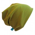 Mütze 'Line' Miniringel Bio-Jersey Gelb-Grün | bingabonga