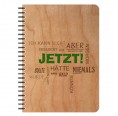 Öko Notizbuch für »Ausreden« mit Echtholz Umschlag, grün