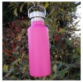 Retro Trinkflasche aus Edelstahl in Pink von Dora