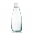 Retap 05 Öko Design Glas Trinkflasche, Deckel weiß