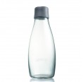 Retap 05 Öko Design Glas Trinkflasche, Deckel grau