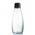 Retap 05 Öko Design Glas Trinkflasche, Deckel schwarz