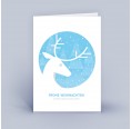 Eco Weihnachtskarten mit Hirsch hellblau Recycling Papier | eco-cards