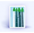 Weihnachtswald mit Eule blau - Öko Weihnachtskarten | eco-cards