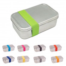 Premium Maxi Lunchbox Edelstahl mit farbigem Band